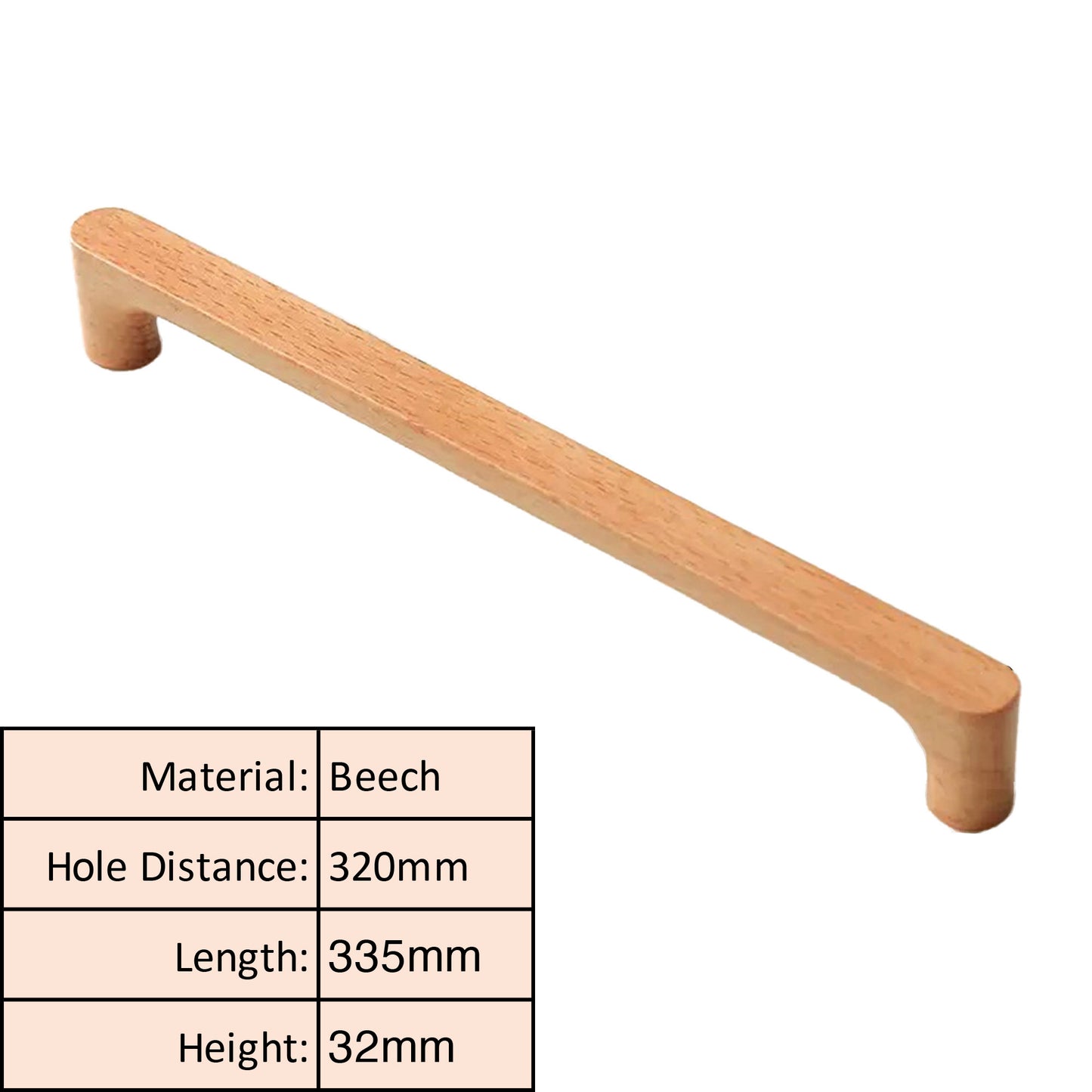 Beech Wood Cabinet Pull – Natural Wooden Drawer Handle