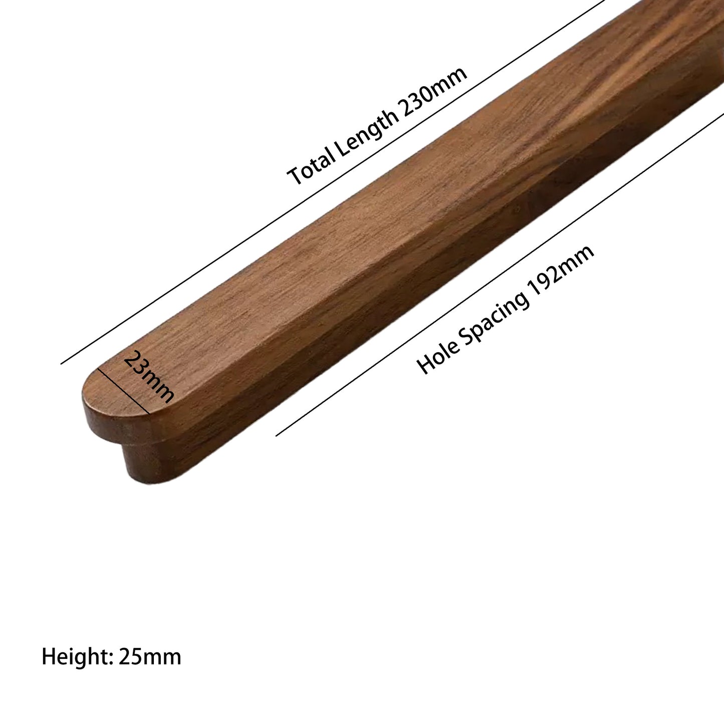 Walnut Wood Cabinet Pull – Modern Wooden Drawer Handle