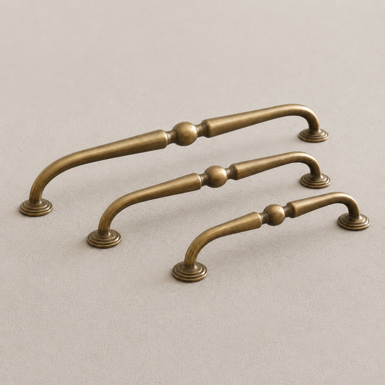 Vintage Antique Brass Cabinet Knob and Pull