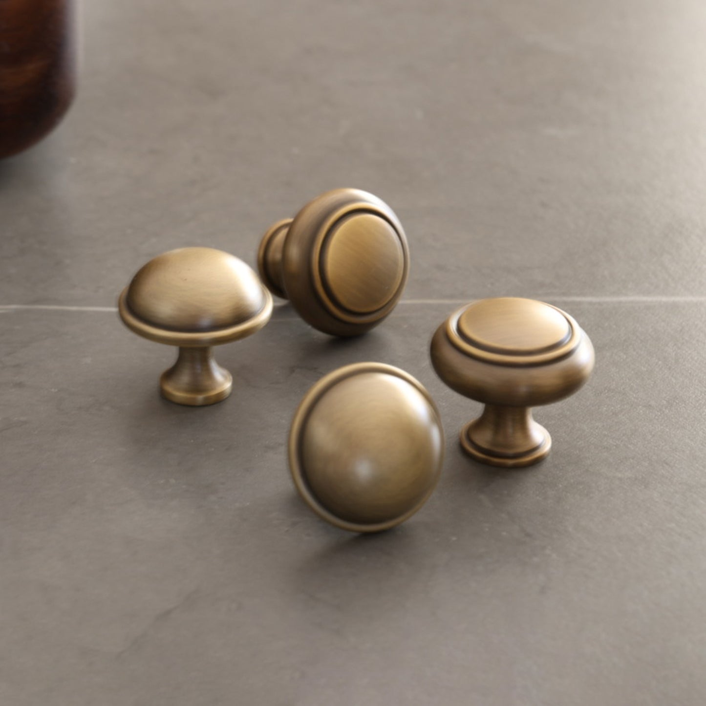 Vintage Antique Brass Cabinet Knob and Pull