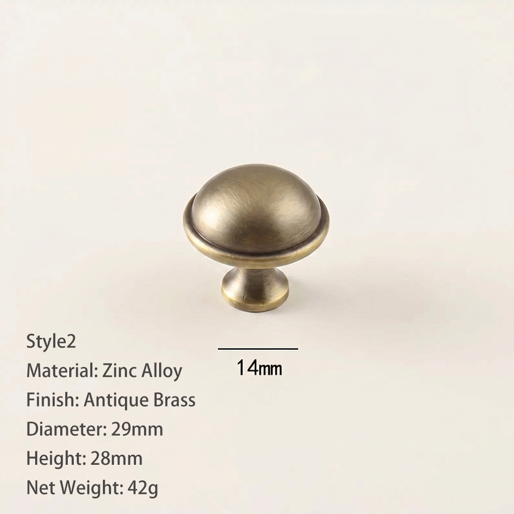 Vintage Antique Brass Cabinet Knob and Pull