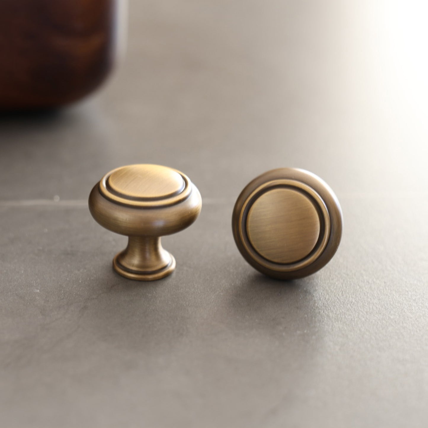 Vintage Antique Brass Cabinet Knob and Pull