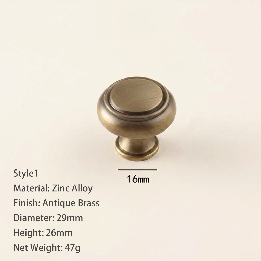 Vintage Antique Brass Cabinet Knob and Pull