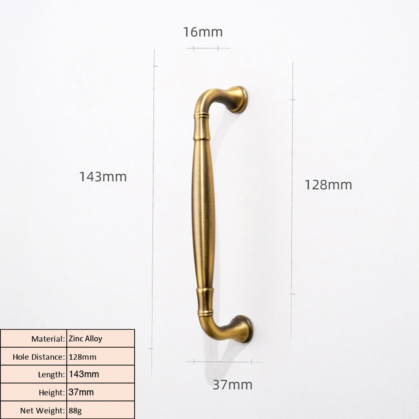 Vintage Antique Brass Cabinet Pull