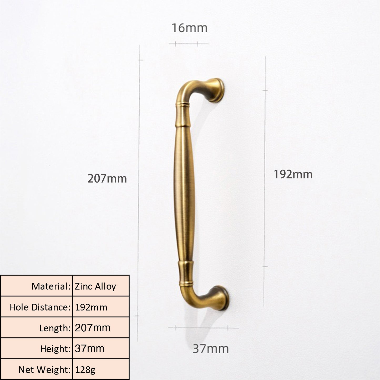 Vintage Antique Brass Cabinet Pull