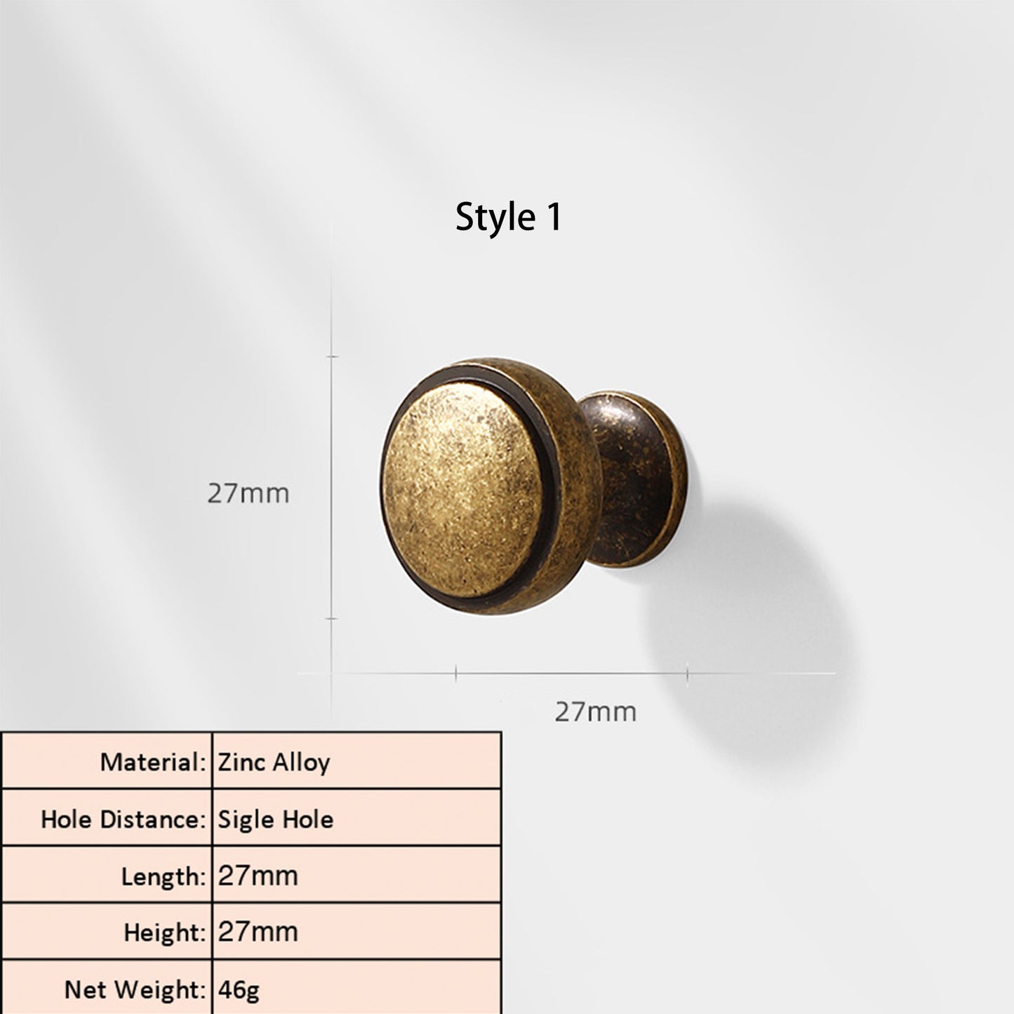 Antique Bronze Cabinet Knob and Pull