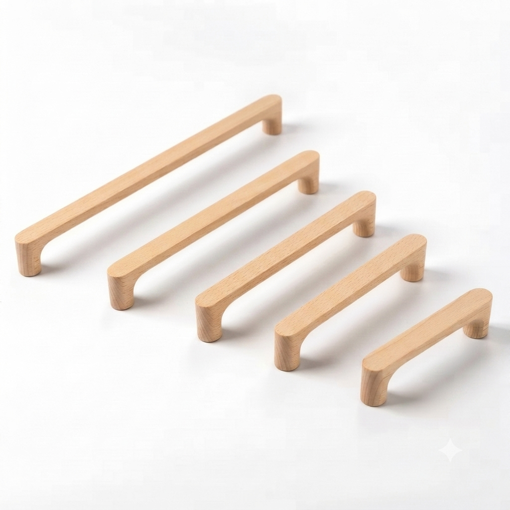 Beech Wood Cabinet Pull – Natural Wooden Drawer Handle
