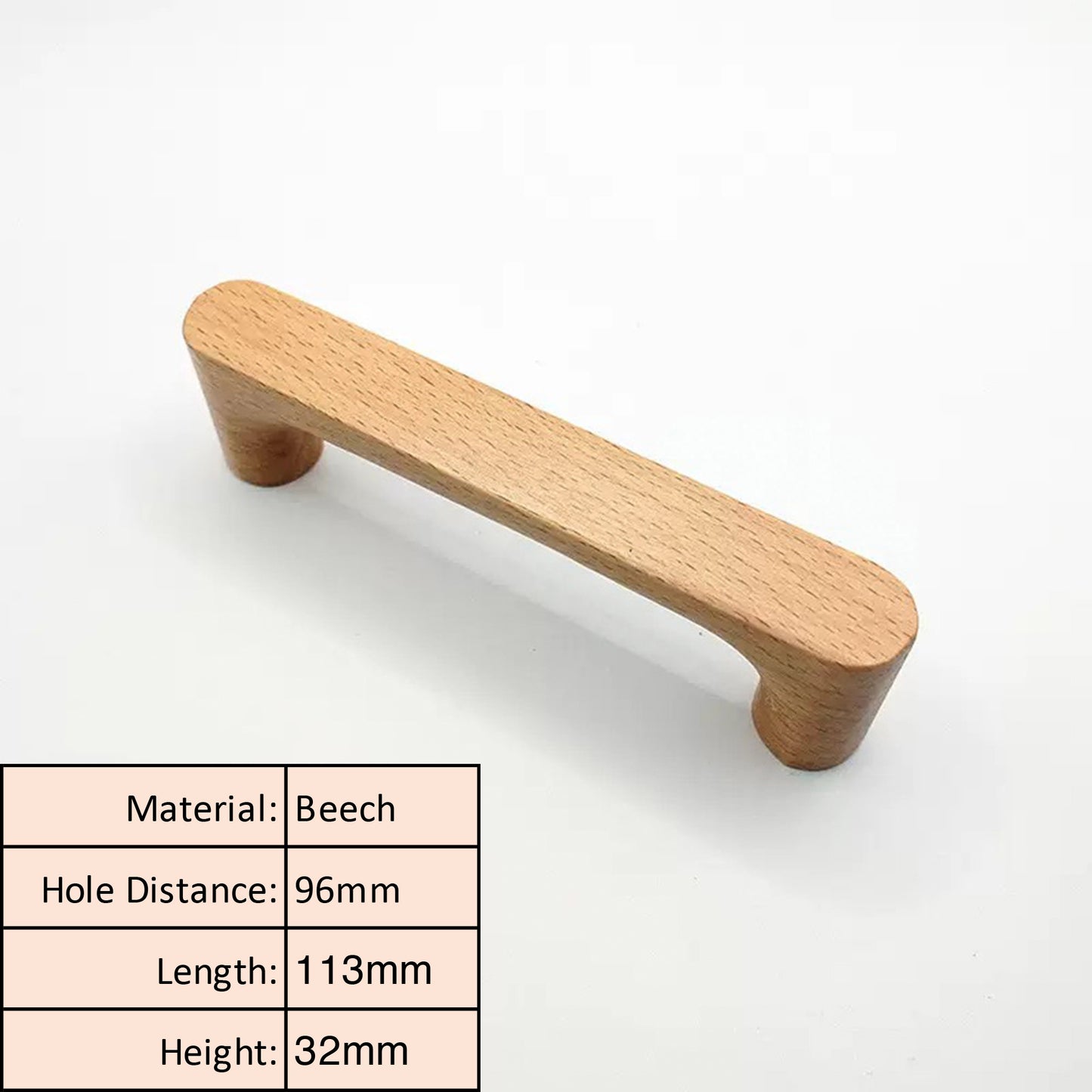 Beech Wood Cabinet Pull – Natural Wooden Drawer Handle