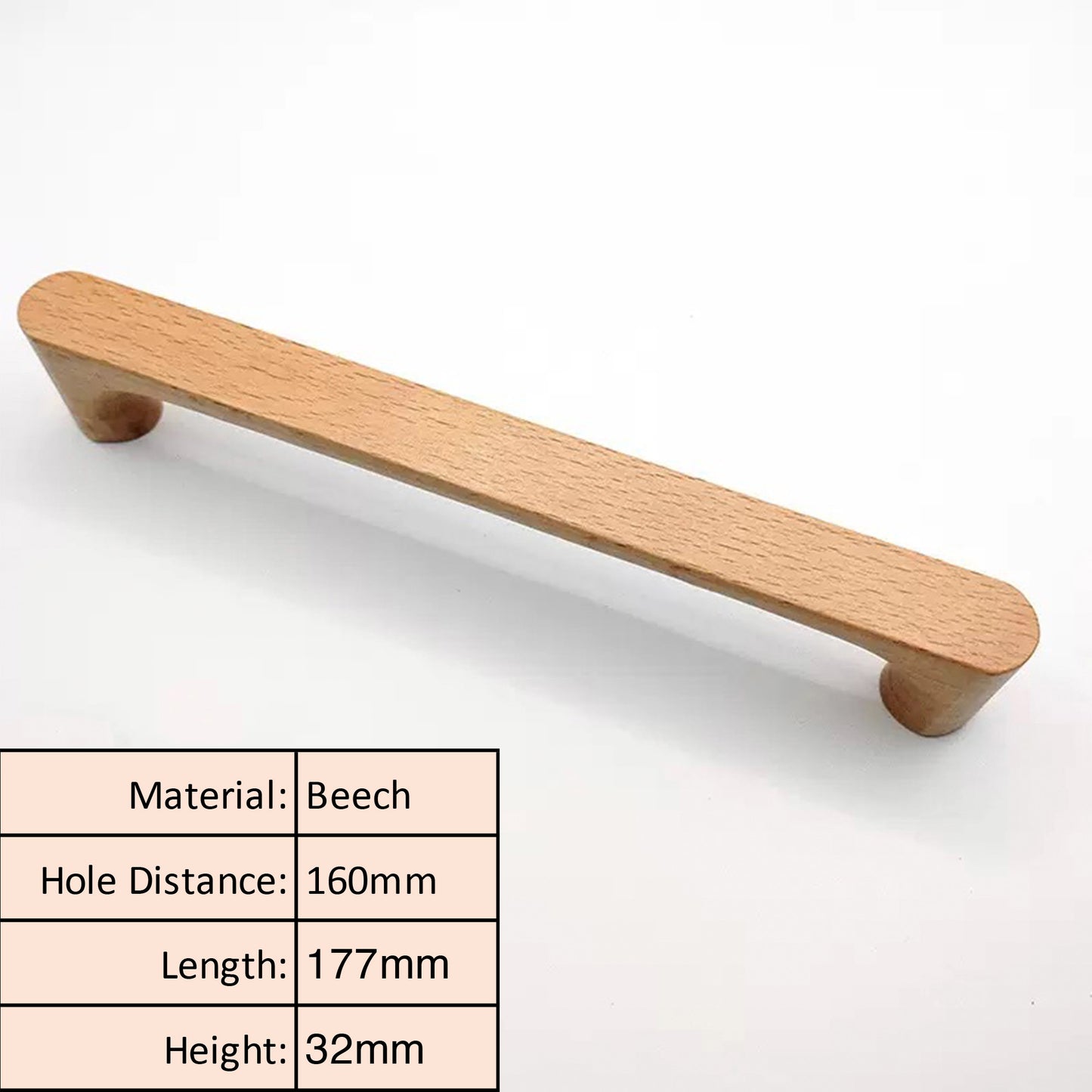 Beech Wood Cabinet Pull – Natural Wooden Drawer Handle