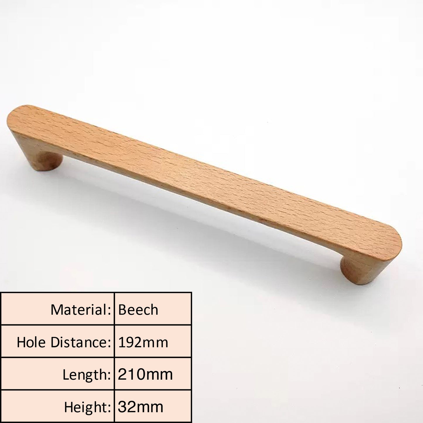 Beech Wood Cabinet Pull – Natural Wooden Drawer Handle