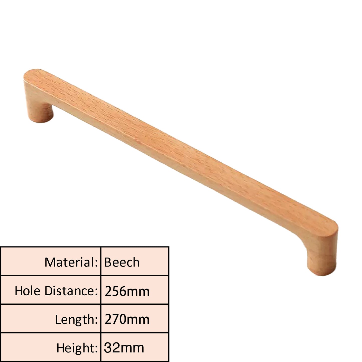 Beech Wood Cabinet Pull – Natural Wooden Drawer Handle