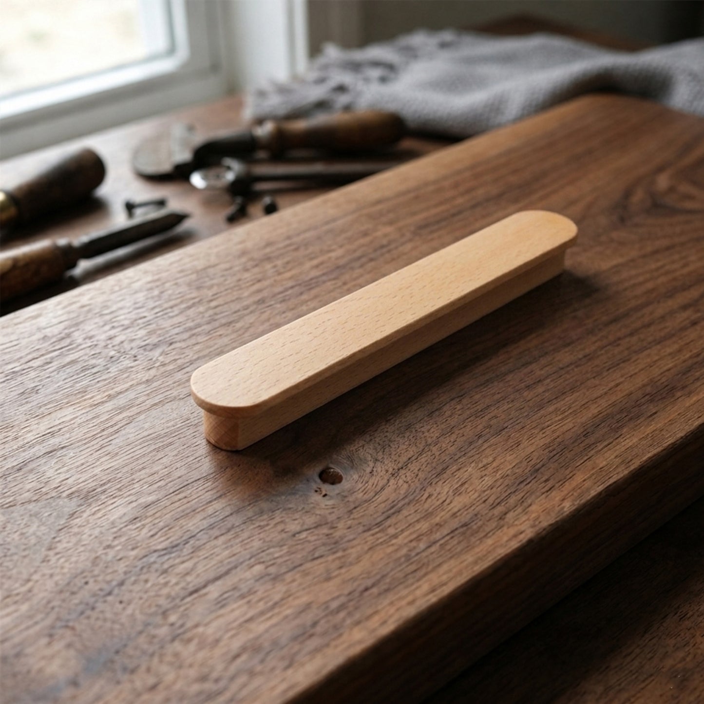 Beech Wood Cabinet Pull – Modern Wooden Drawer Handle