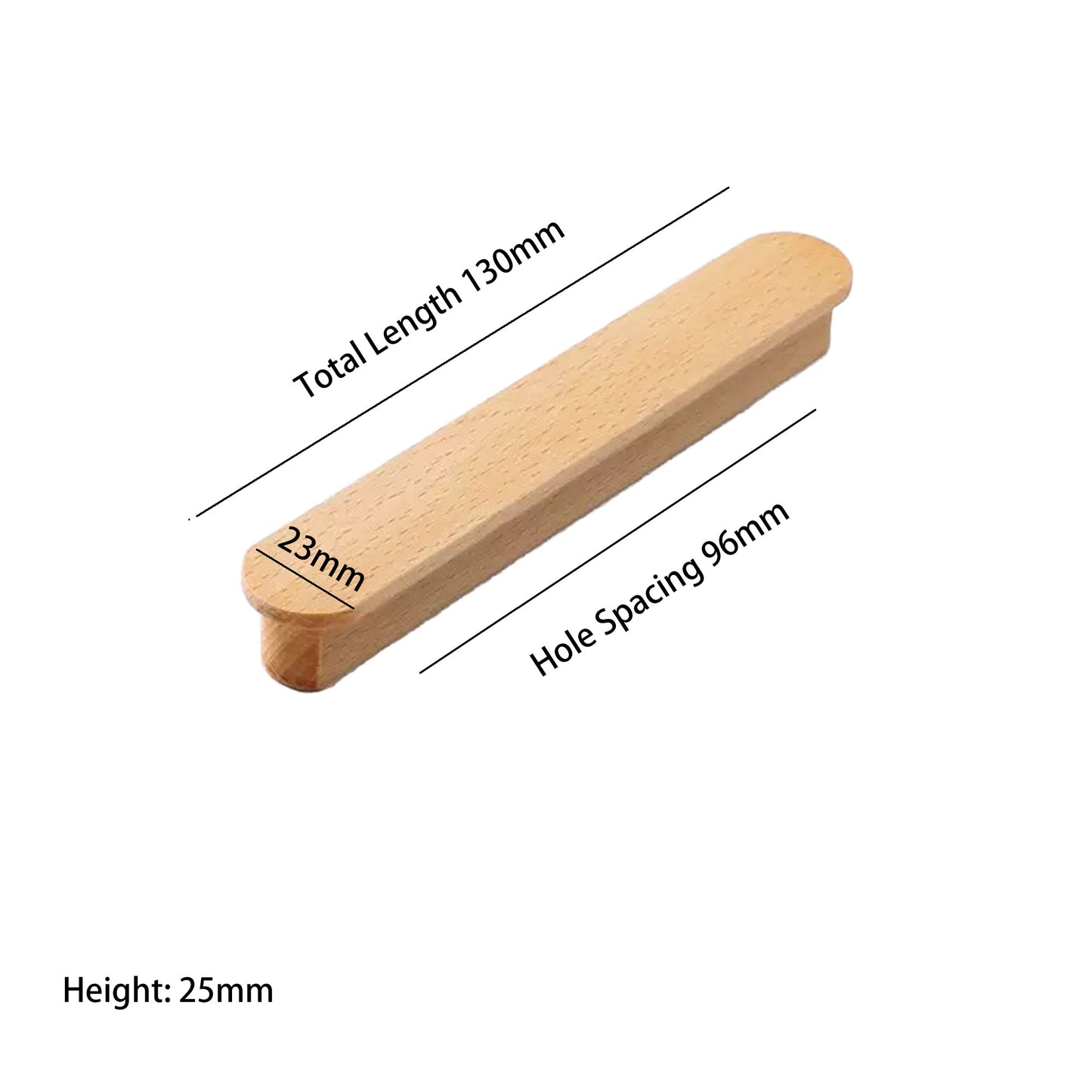 Beech Wood Cabinet Pull – Modern Wooden Drawer Handle
