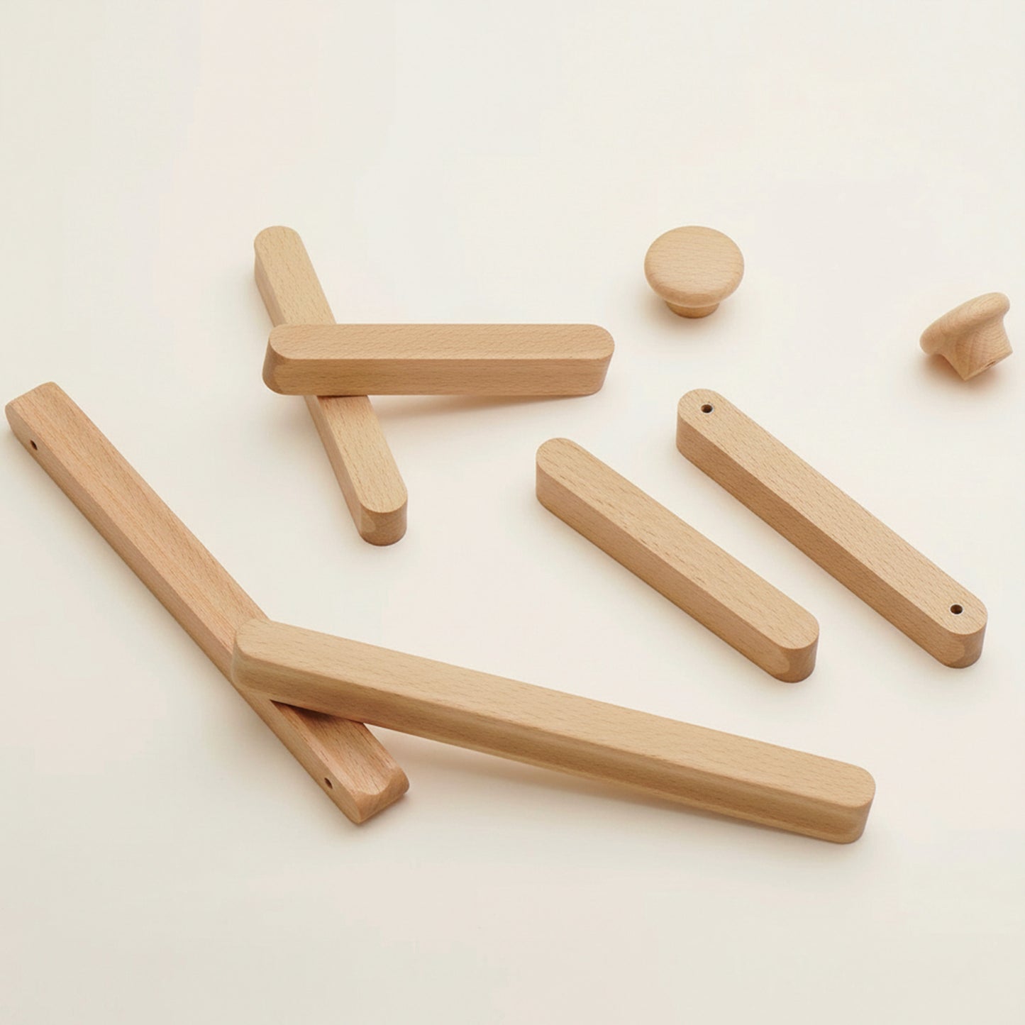 Beech Wood Cabinet Pull – Modern Wooden Drawer Handle