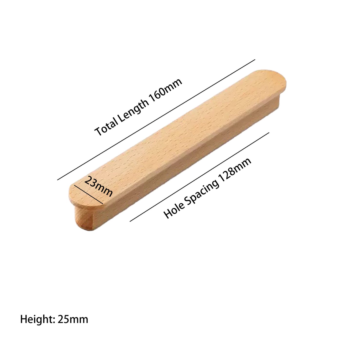 Beech Wood Cabinet Pull – Modern Wooden Drawer Handle