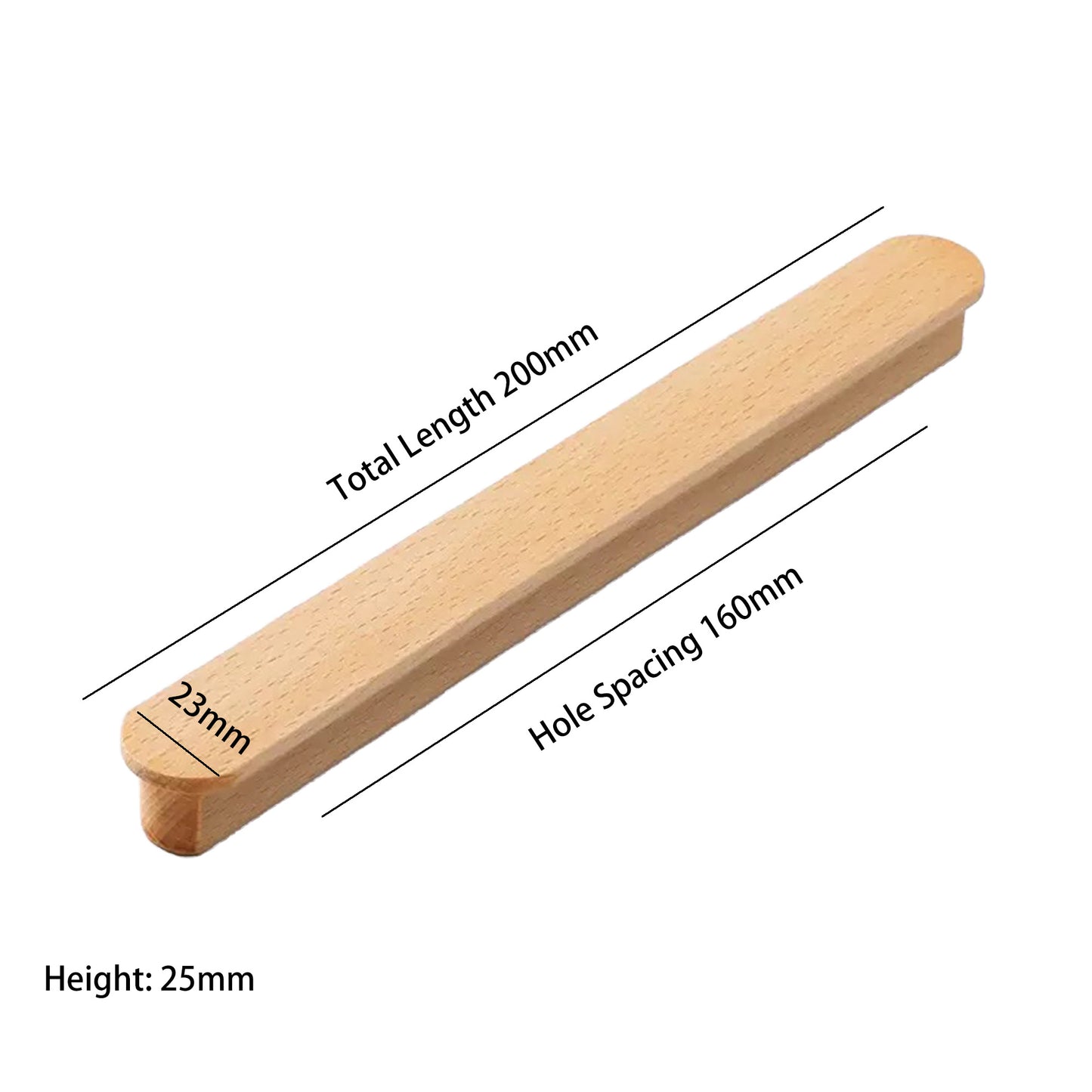 Beech Wood Cabinet Pull – Modern Wooden Drawer Handle