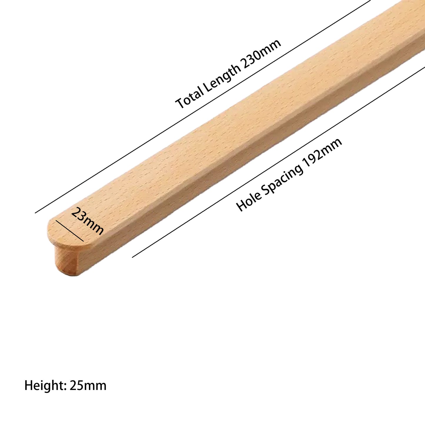 Beech Wood Cabinet Pull – Modern Wooden Drawer Handle