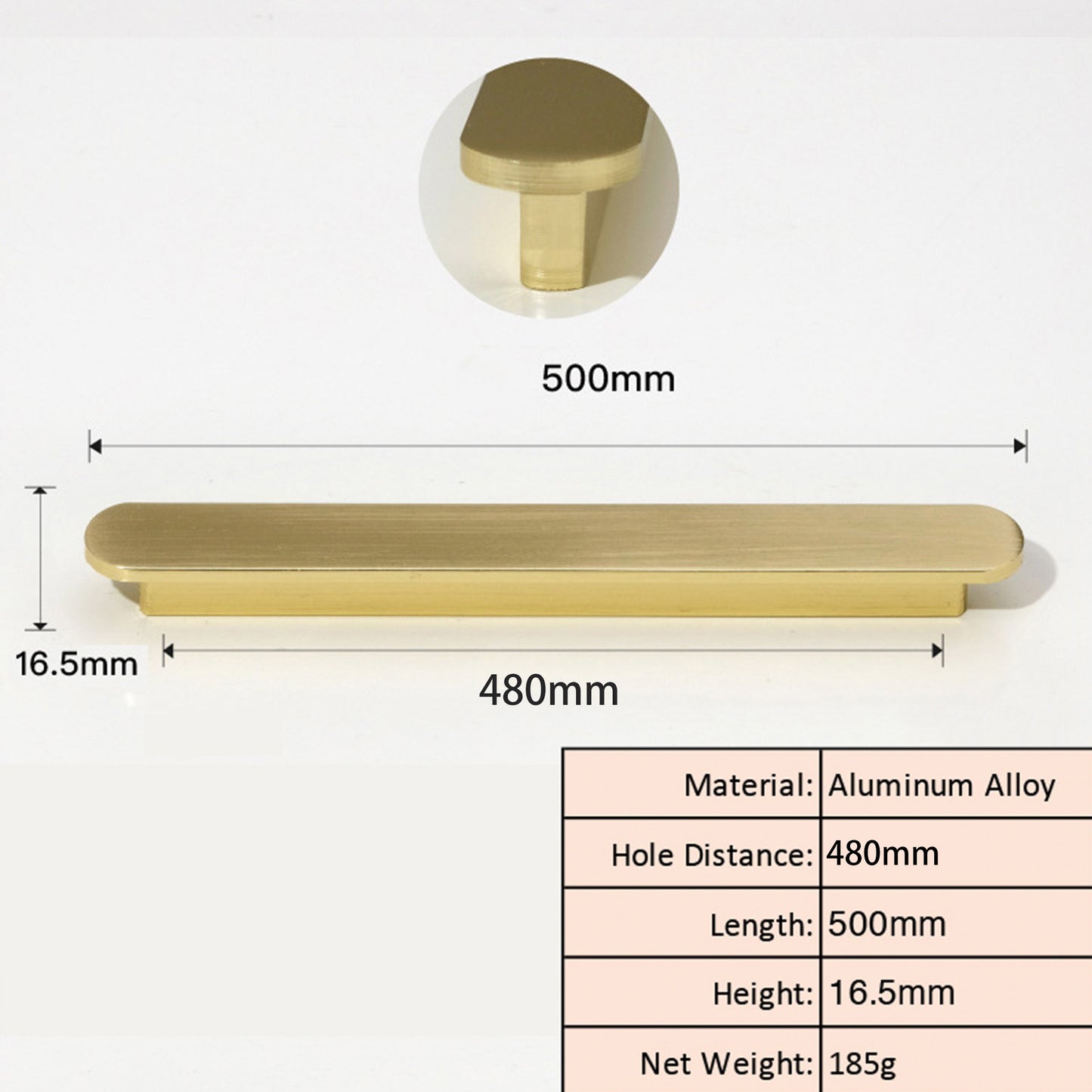 Brushed Gold Slim Cabinet Pull