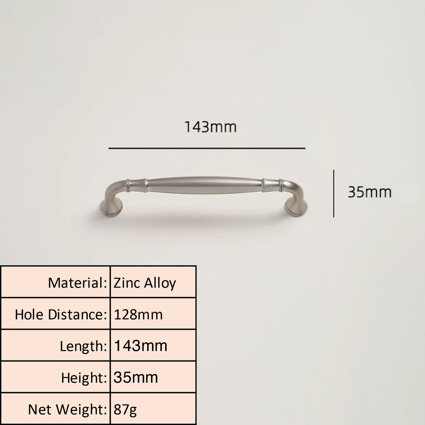 Vintage Brushed Nickel Cabinet Knob and Pull