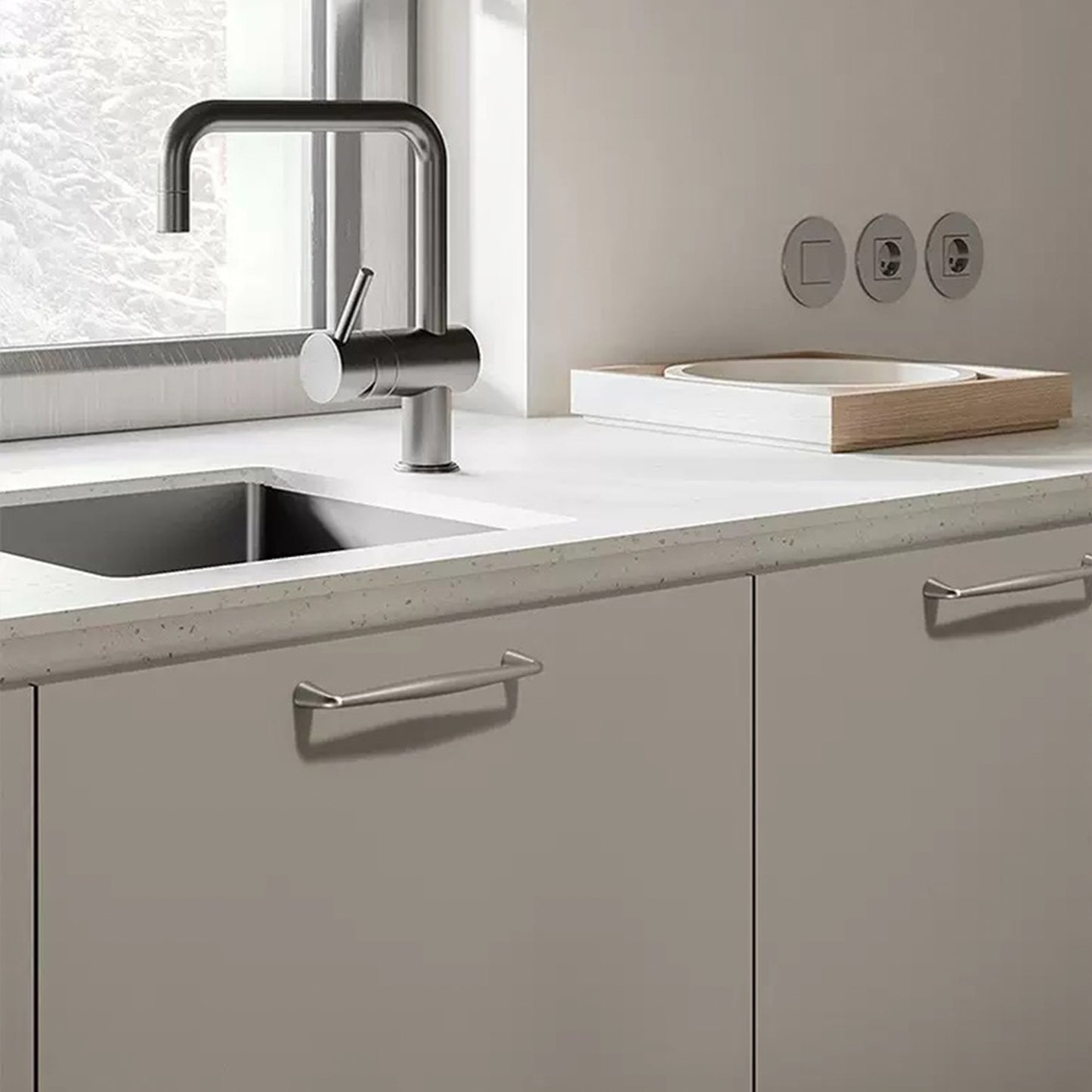 Brushed Nickel Cabinet Knob and Pull Minimalist