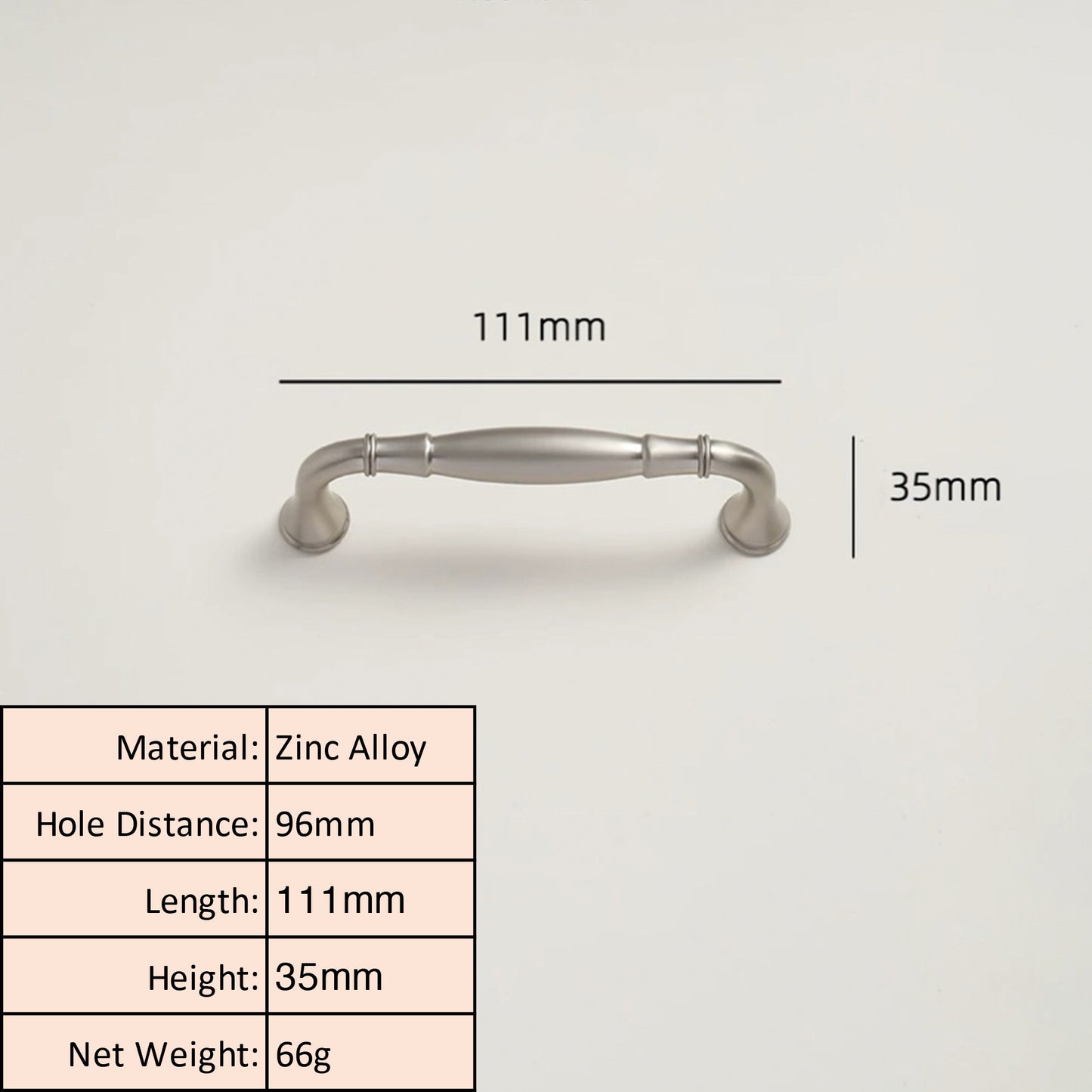 Vintage Brushed Nickel Cabinet Knob and Pull