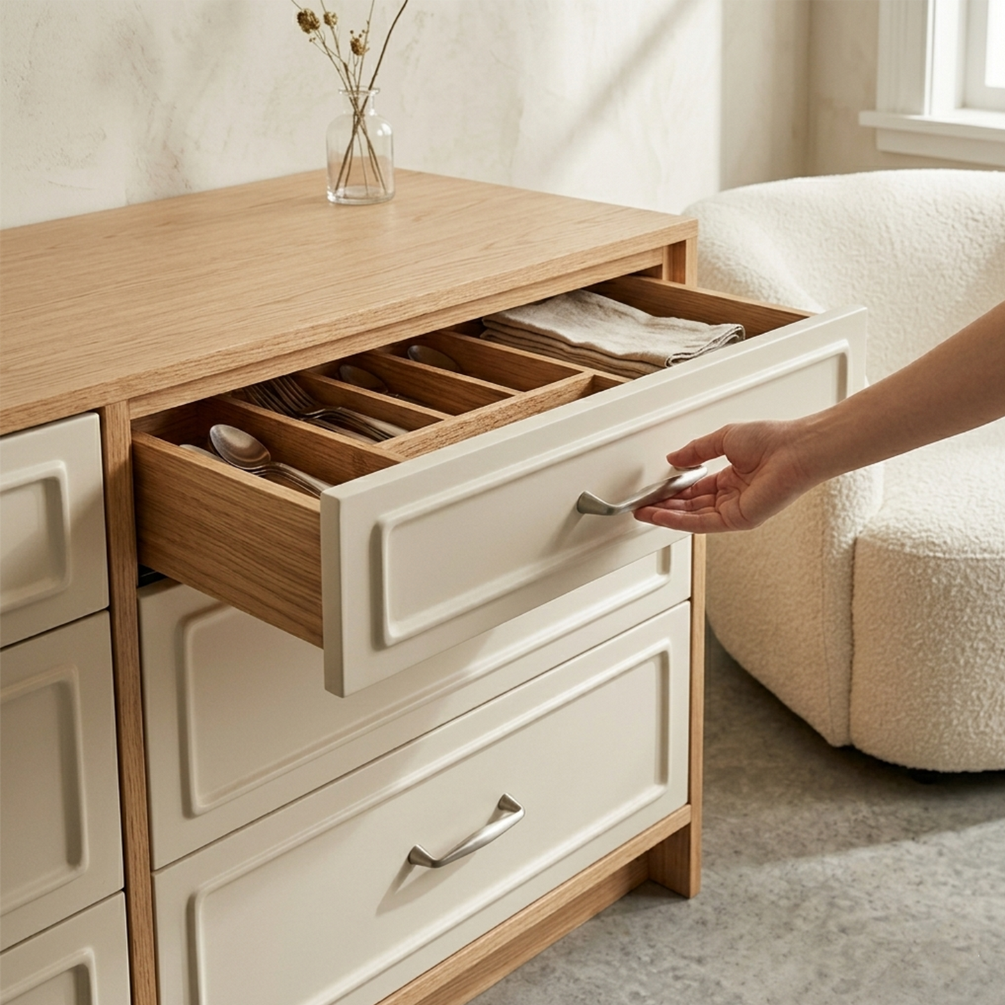 Brushed Nickel Cabinet Knob and Pull Minimalist