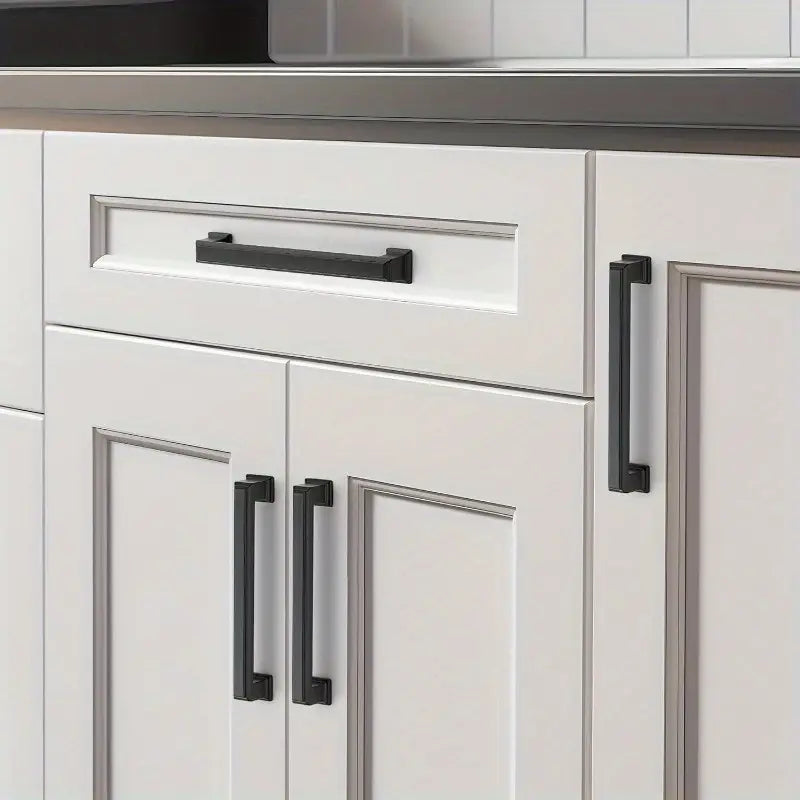 Matte Black Square Cabinet Knob and Pull