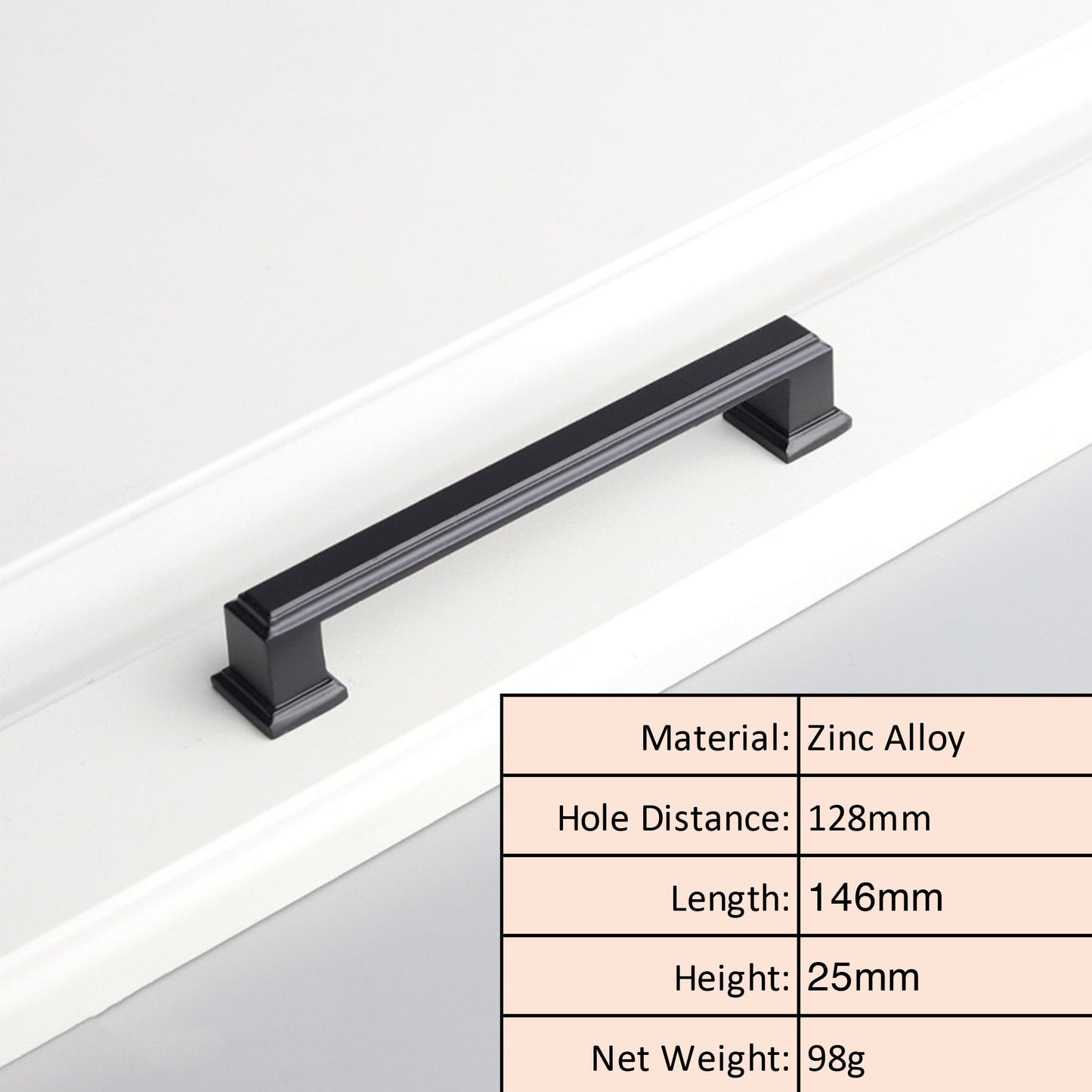 Matte Black Square Cabinet Knob and Pull