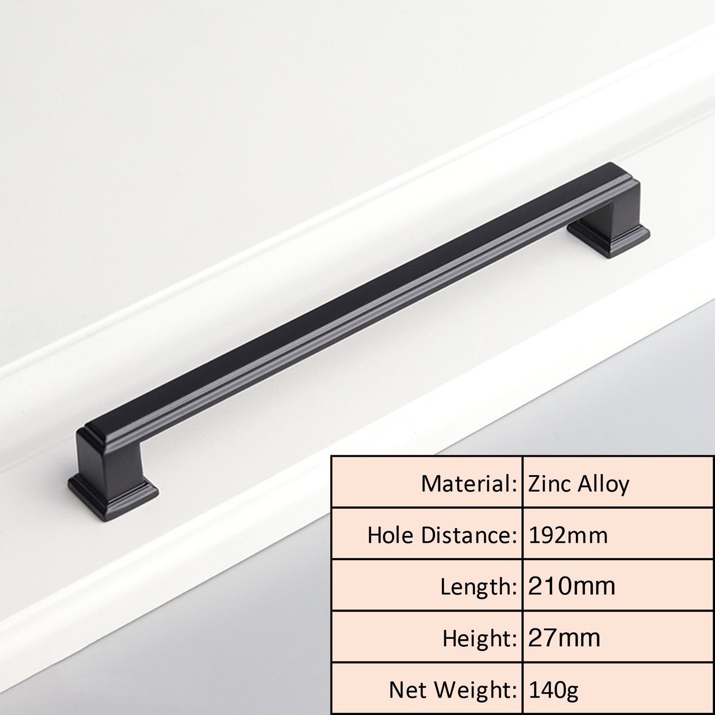 Matte Black Square Cabinet Knob and Pull