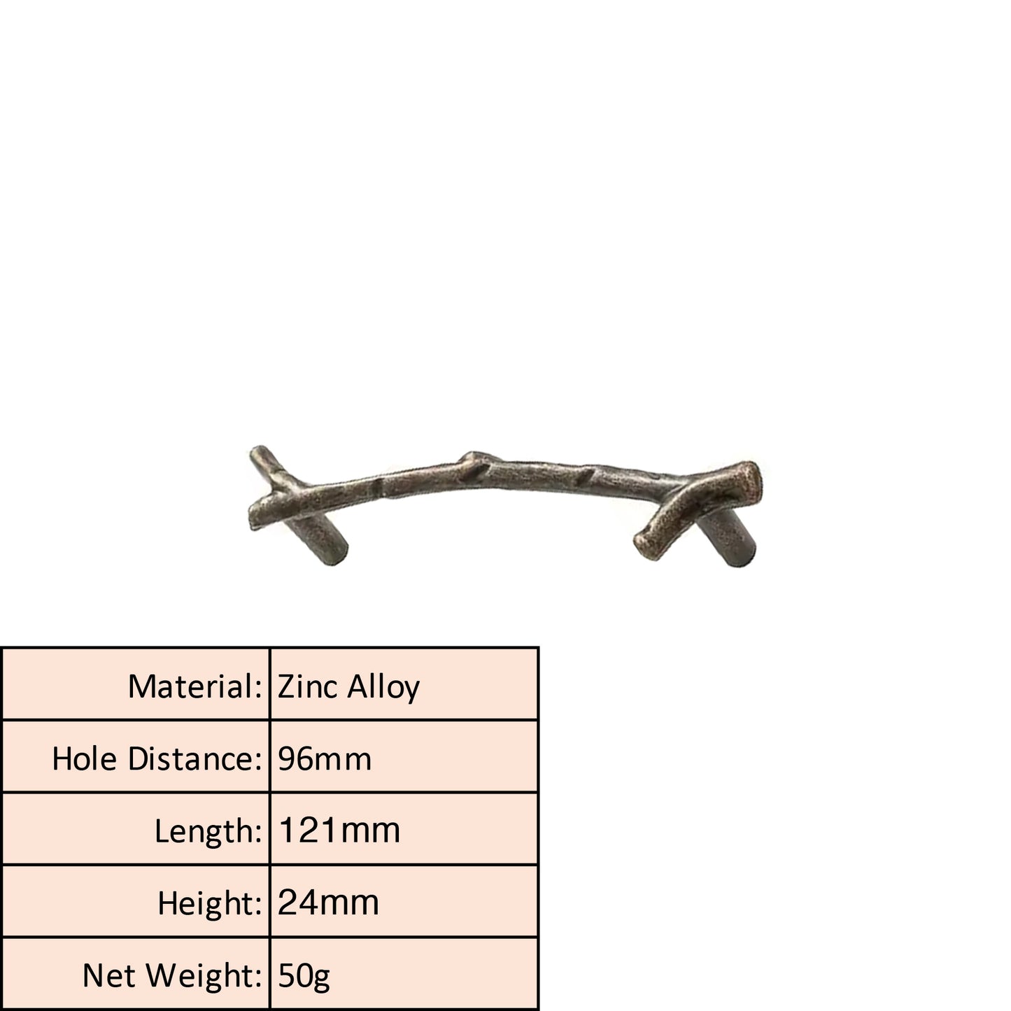 Natural Branch Cabinet Knob and Pull Antique Bronze