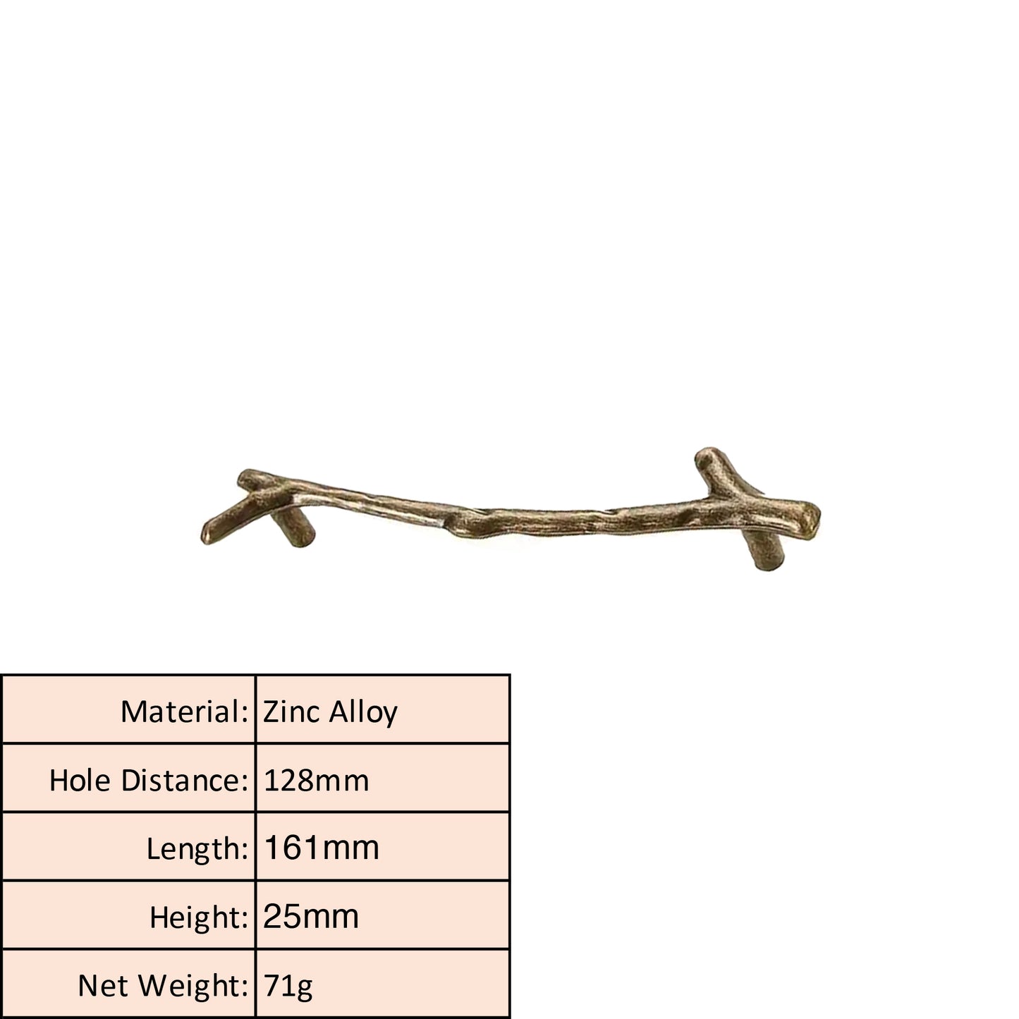 Natural Branch Cabinet Knob and Pull Antique Bronze