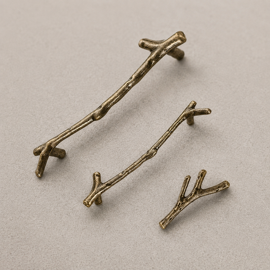 Natural Branch Cabinet Knob and Pull Antique Bronze