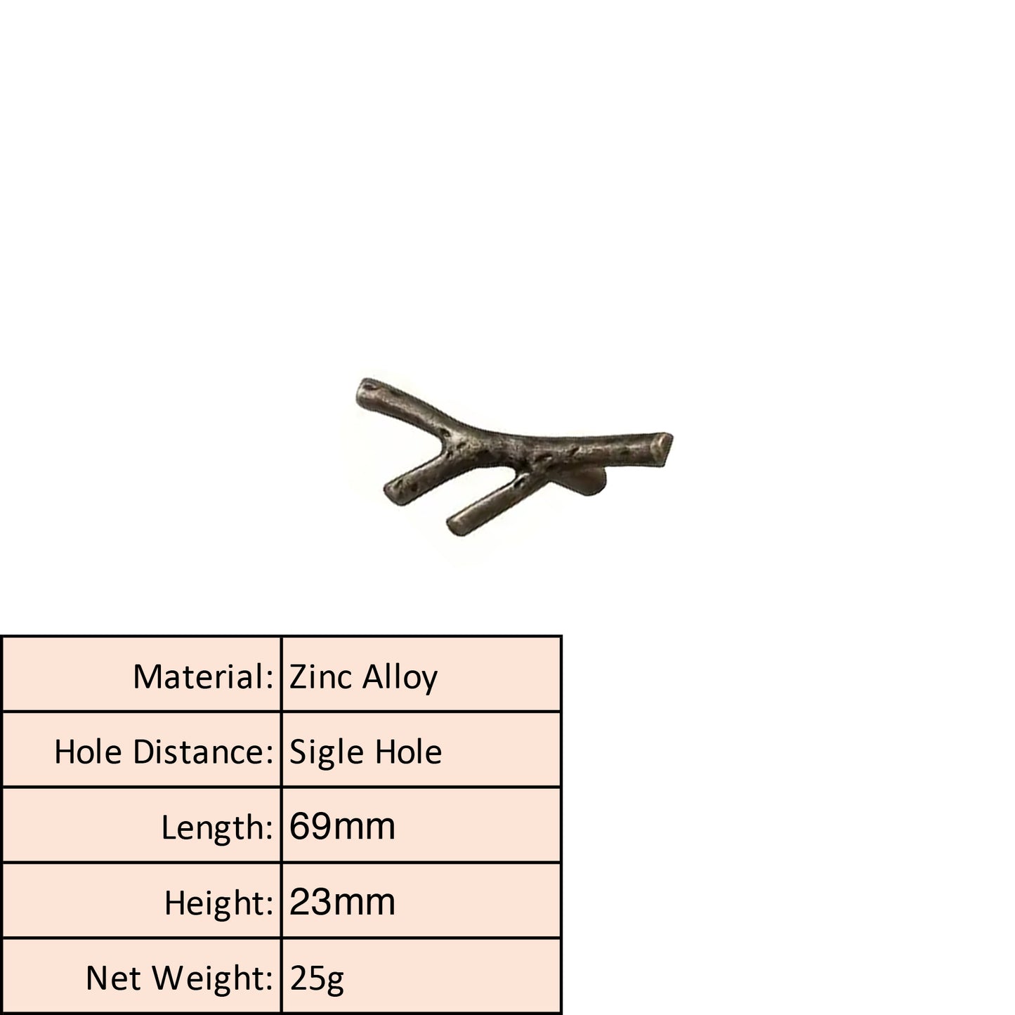 Natural Branch Cabinet Knob and Pull Antique Bronze