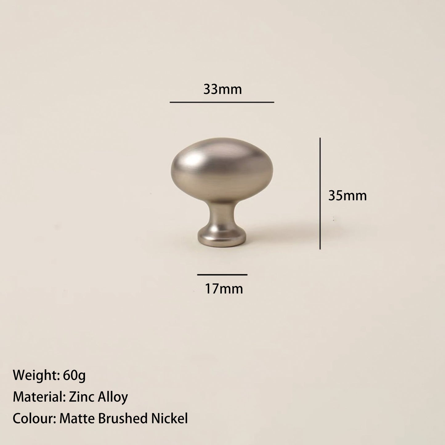 Classic Oval Cabinet Knob