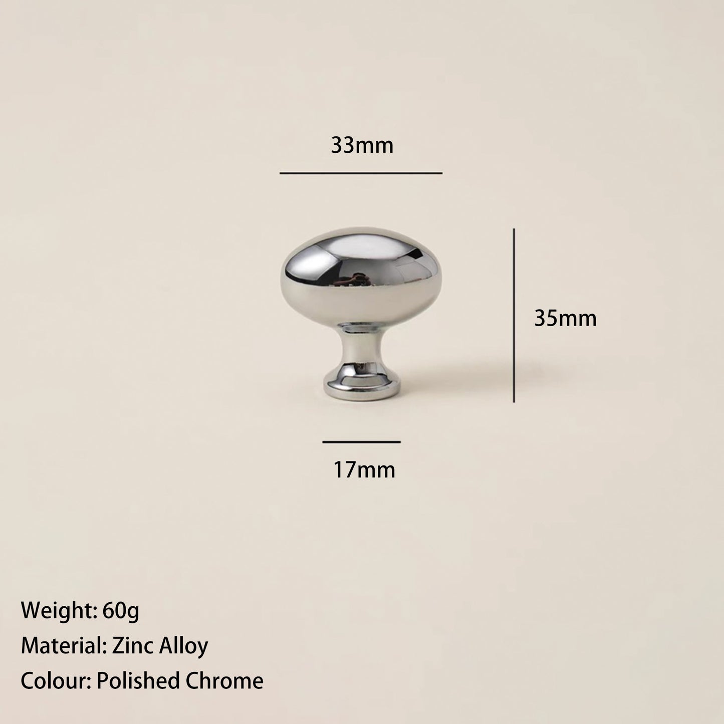 Classic Oval Cabinet Knob