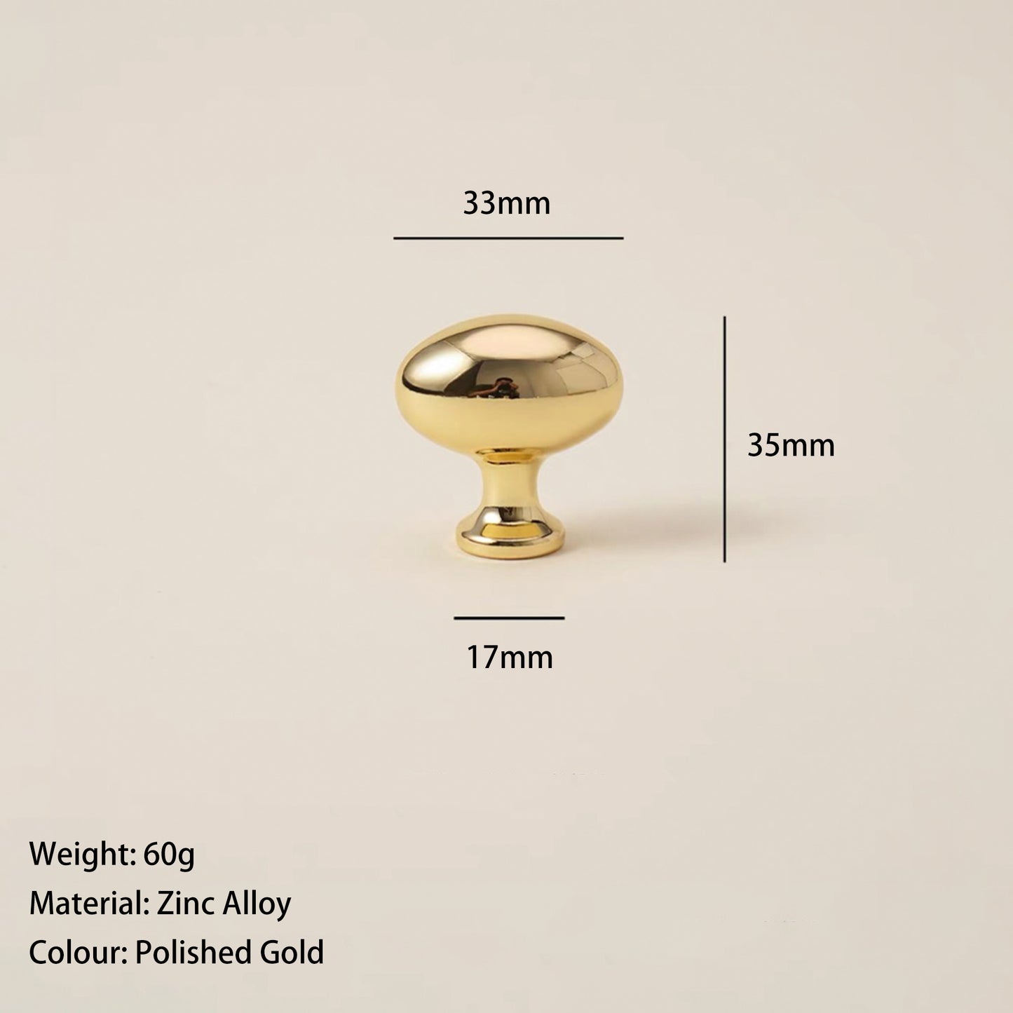 Classic Oval Cabinet Knob