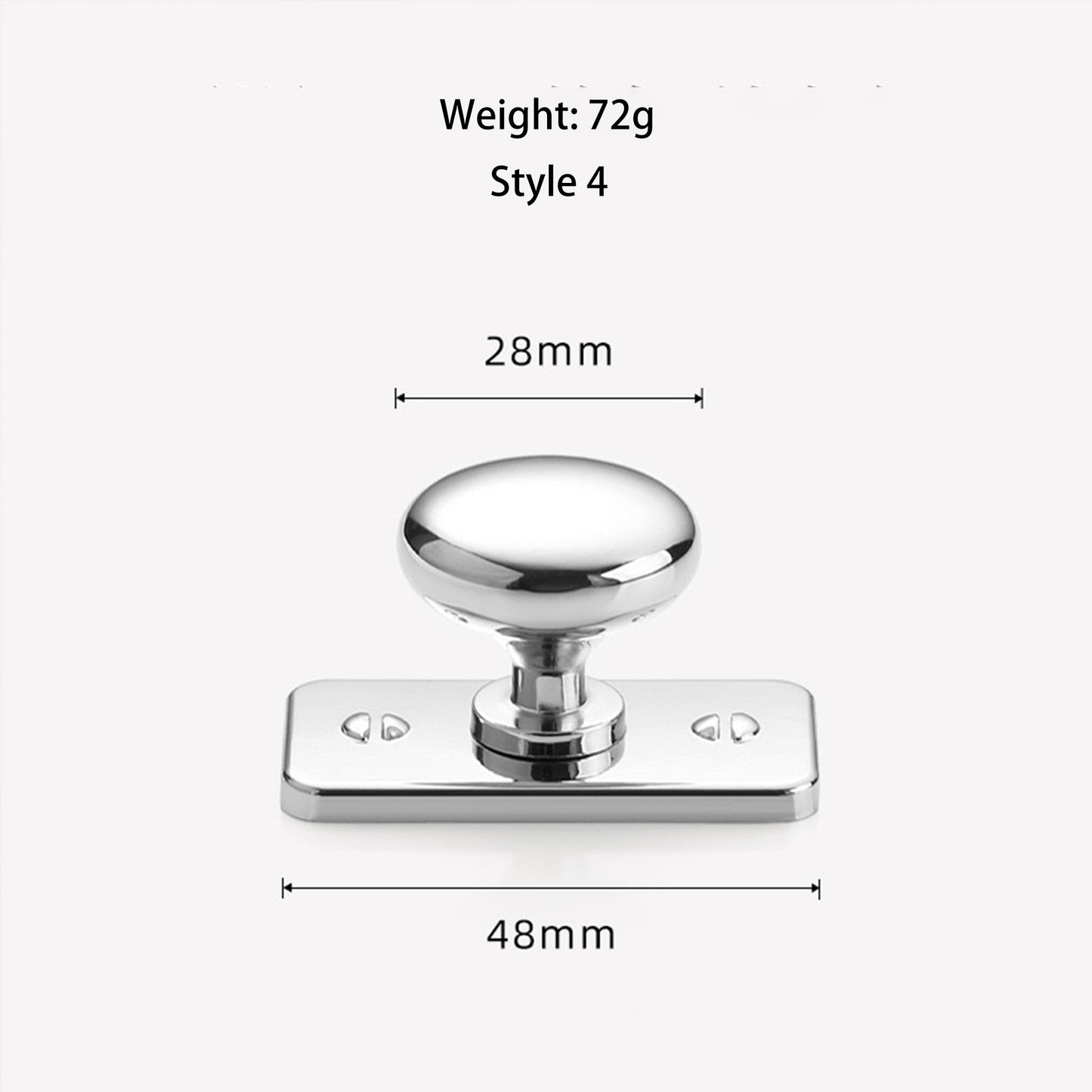 Polished Chrome Cabinet Knob with Backplate Oval / Round