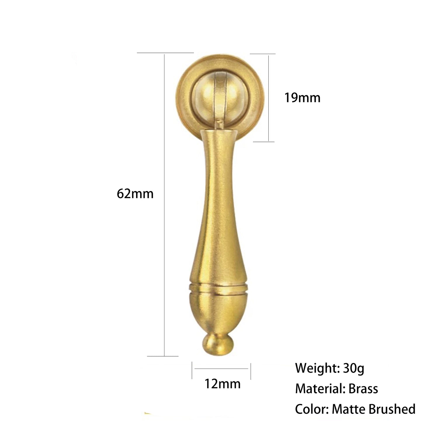 Vintage Teadrop Shape Cabinet Pull Brass / Antique Bronze