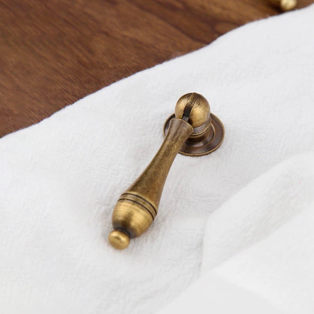 Vintage Teadrop Shape Cabinet Pull Brass / Antique Bronze