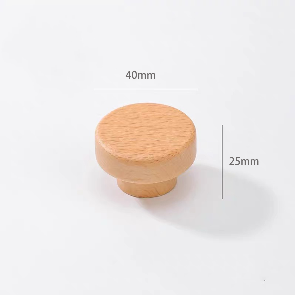 Round Wood Cabinet Knob – Beech and Walnut Drawer Knob