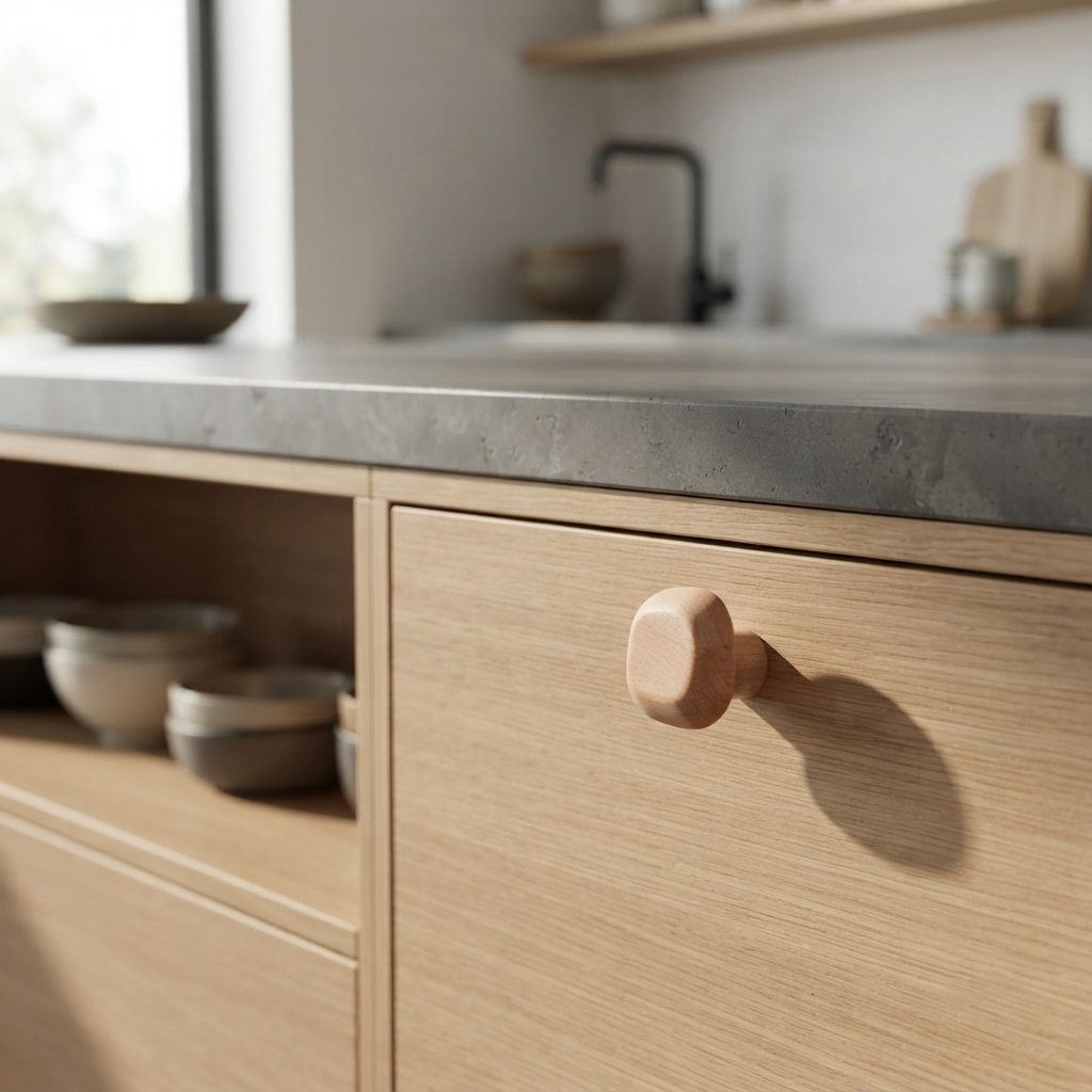 Solid Wood Cabinet Knob – Organic Wooden Drawer Knob