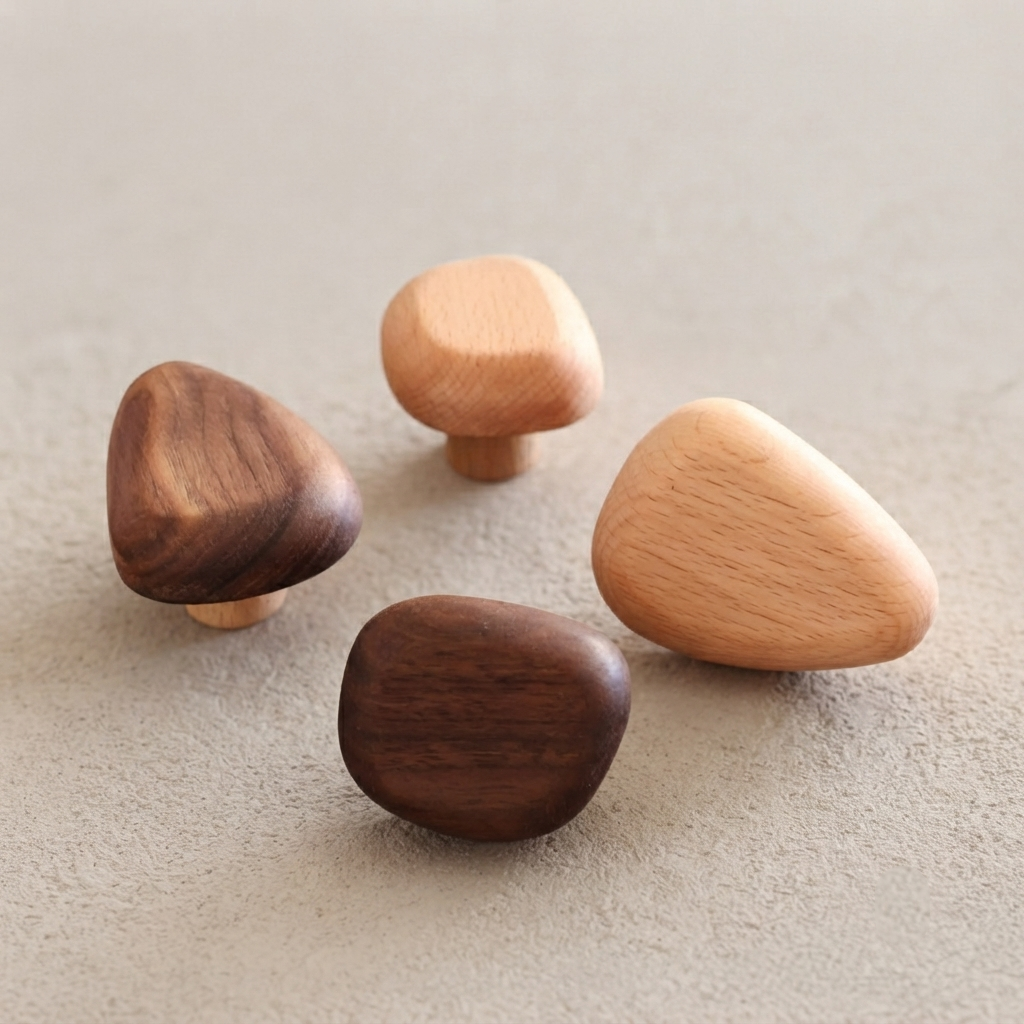 Solid Wood Cabinet Knob – Organic Wooden Drawer Knob