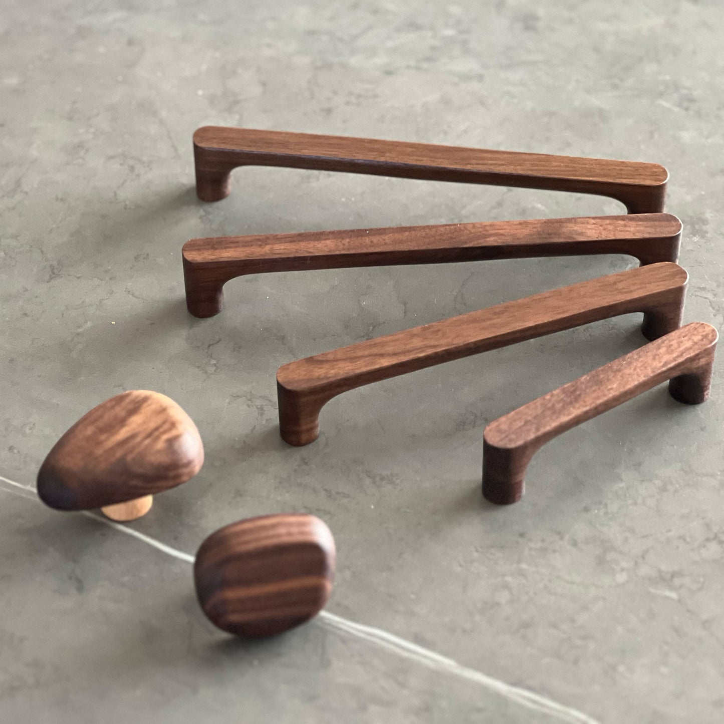 Solid Wood Cabinet Pull - Walnut Drawer Handle