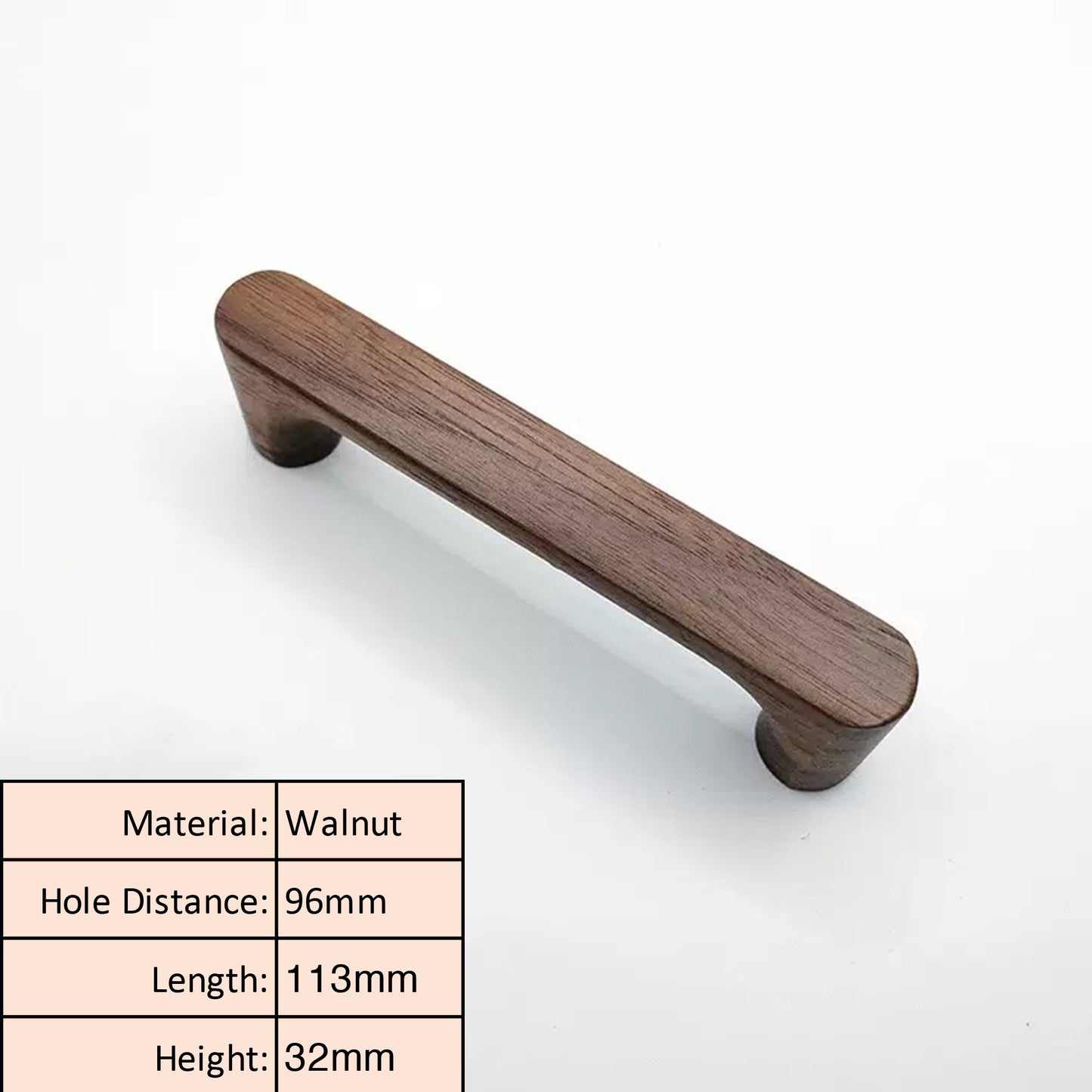 Solid Wood Cabinet Pull - Walnut Drawer Handle