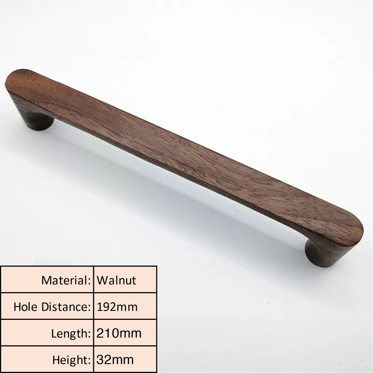 Solid Wood Cabinet Pull - Walnut Drawer Handle