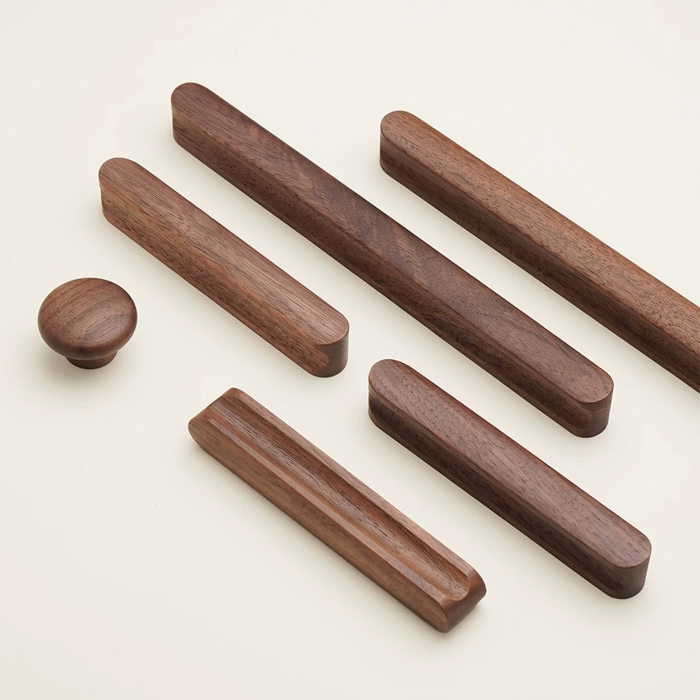 Walnut Wood Cabinet Pull – Modern Wooden Drawer Handle