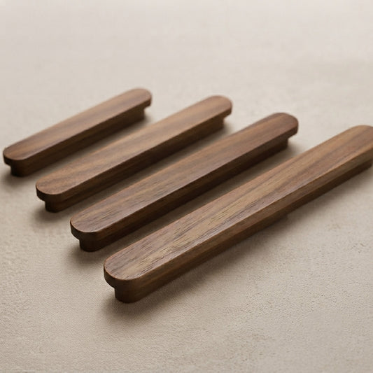 Walnut Wood Cabinet Pull – Modern Wooden Drawer Handle