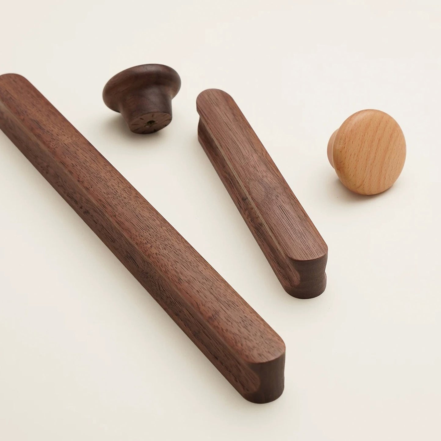 Walnut Wood Cabinet Pull – Modern Wooden Drawer Handle