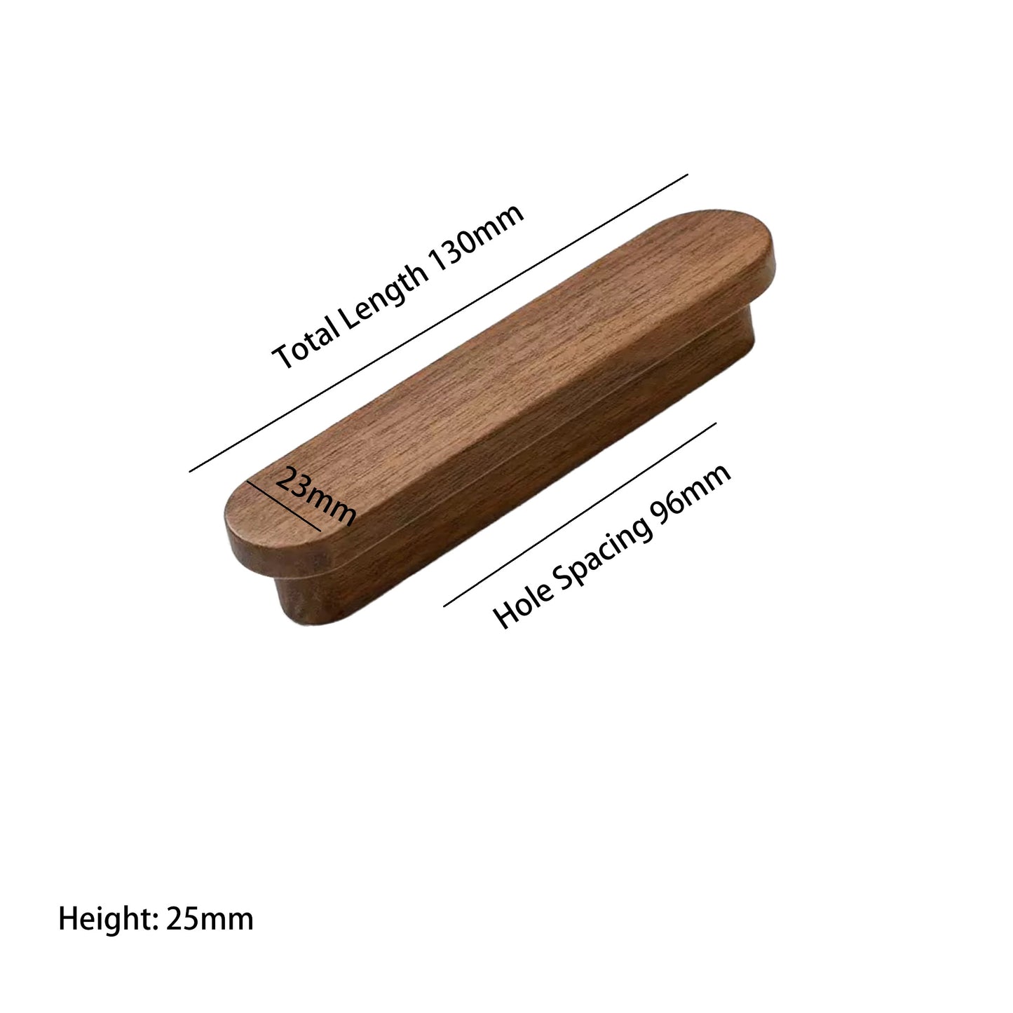 Walnut Wood Cabinet Pull – Modern Wooden Drawer Handle