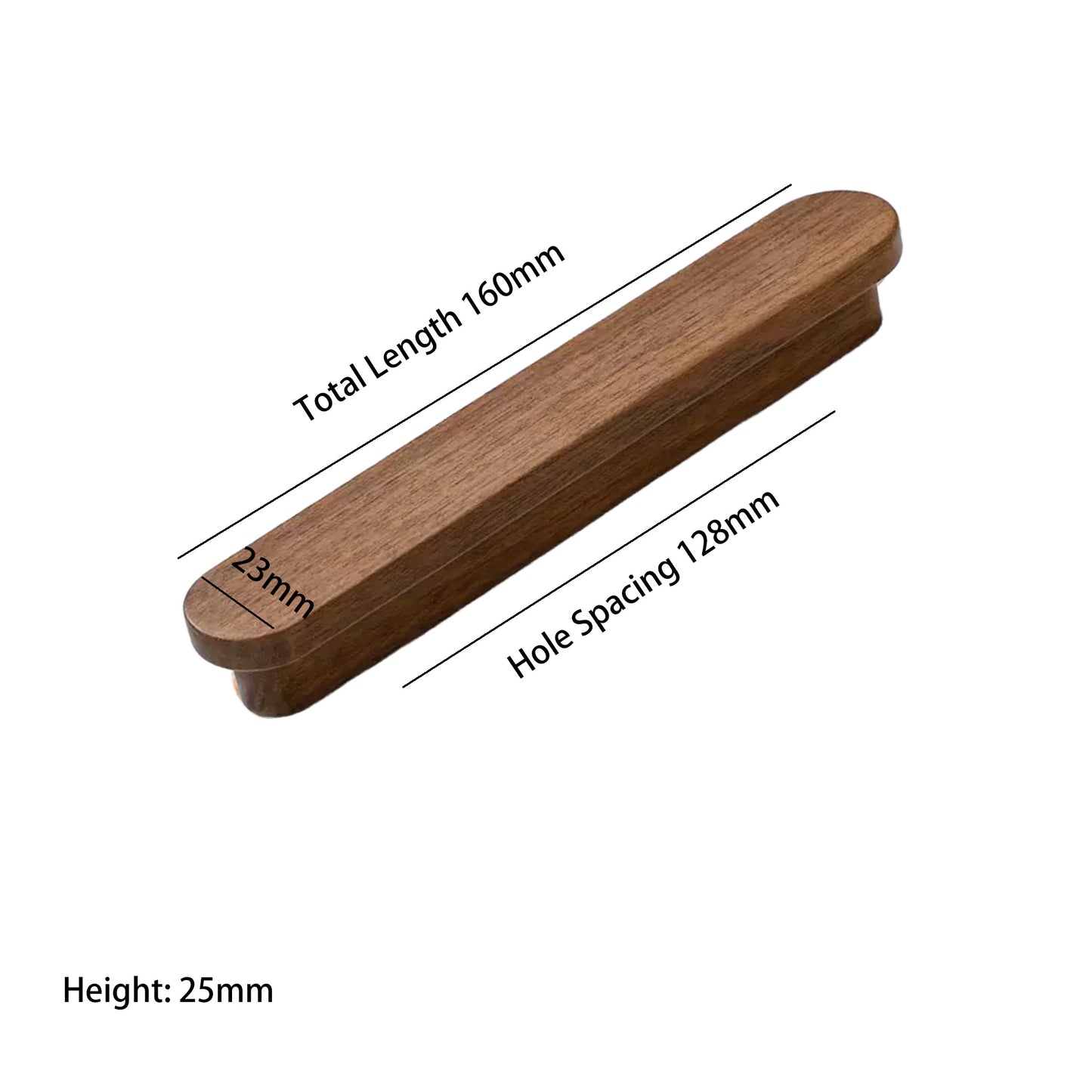 Walnut Wood Cabinet Pull – Modern Wooden Drawer Handle